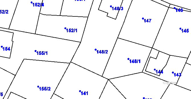 Parcela st. 148/2 v KÚ Výškovice u Ostravy, Katastrální mapa