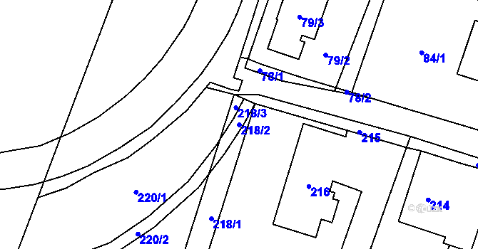 Parcela st. 218/2 v KÚ Výškovice u Ostravy, Katastrální mapa