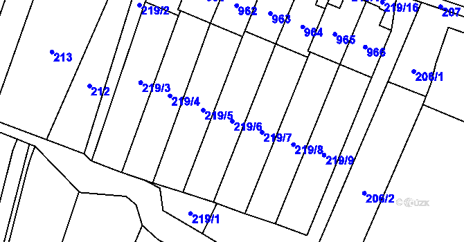 Parcela st. 219/6 v KÚ Výškovice u Ostravy, Katastrální mapa