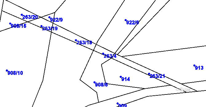 Parcela st. 263/4 v KÚ Výškovice u Ostravy, Katastrální mapa