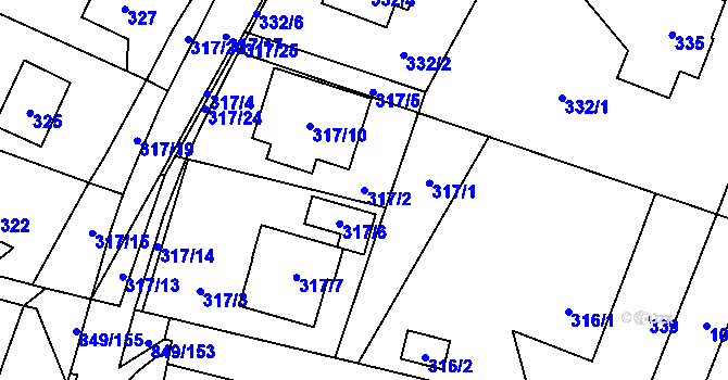 Parcela st. 317/2 v KÚ Výškovice u Ostravy, Katastrální mapa