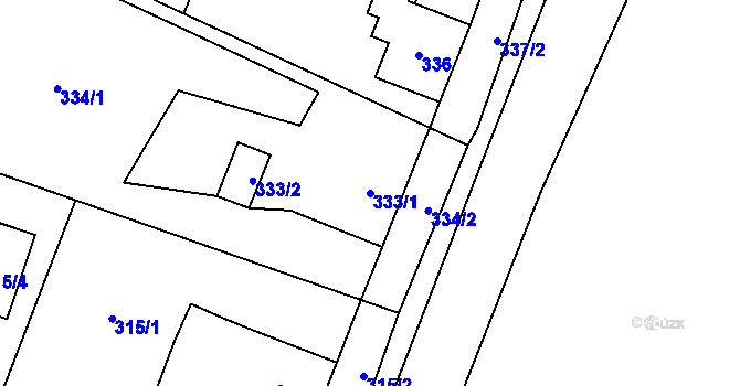Parcela st. 333/1 v KÚ Výškovice u Ostravy, Katastrální mapa