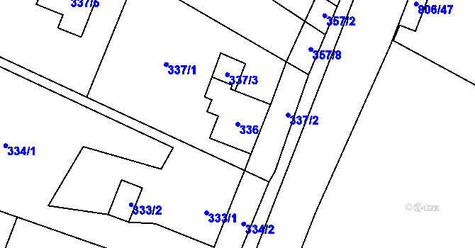 Parcela st. 336 v KÚ Výškovice u Ostravy, Katastrální mapa