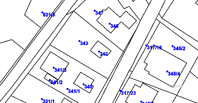 Parcela st. 342 v KÚ Výškovice u Ostravy, Katastrální mapa