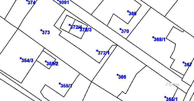 Parcela st. 372/1 v KÚ Výškovice u Ostravy, Katastrální mapa