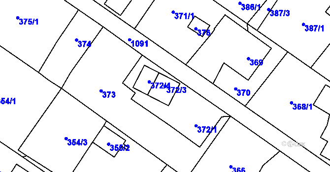 Parcela st. 372/3 v KÚ Výškovice u Ostravy, Katastrální mapa
