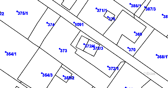 Parcela st. 372/4 v KÚ Výškovice u Ostravy, Katastrální mapa