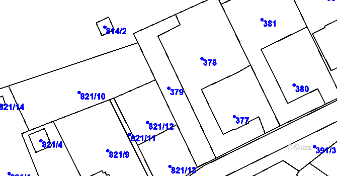 Parcela st. 379 v KÚ Výškovice u Ostravy, Katastrální mapa