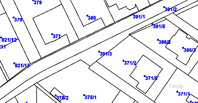 Parcela st. 391/3 v KÚ Výškovice u Ostravy, Katastrální mapa