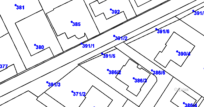 Parcela st. 391/5 v KÚ Výškovice u Ostravy, Katastrální mapa
