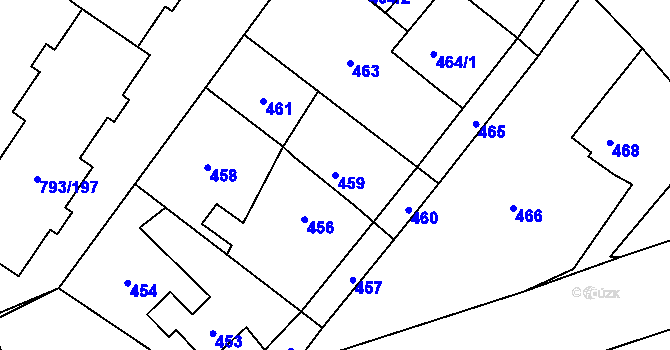 Parcela st. 459 v KÚ Výškovice u Ostravy, Katastrální mapa
