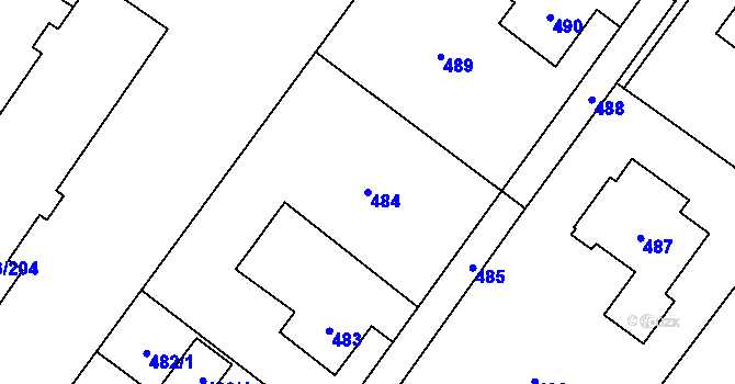Parcela st. 484 v KÚ Výškovice u Ostravy, Katastrální mapa
