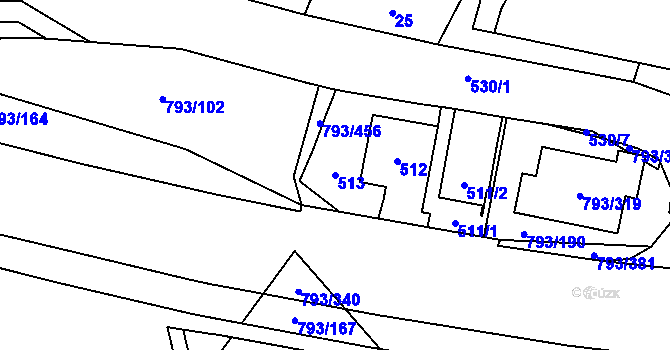 Parcela st. 513 v KÚ Výškovice u Ostravy, Katastrální mapa