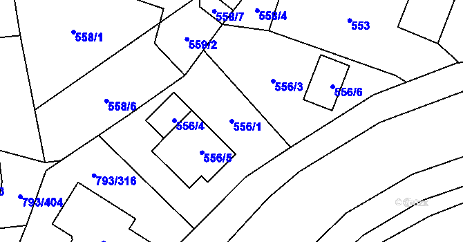 Parcela st. 556/1 v KÚ Výškovice u Ostravy, Katastrální mapa