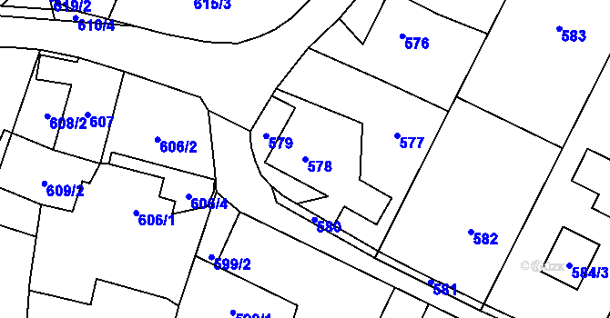 Parcela st. 578 v KÚ Výškovice u Ostravy, Katastrální mapa