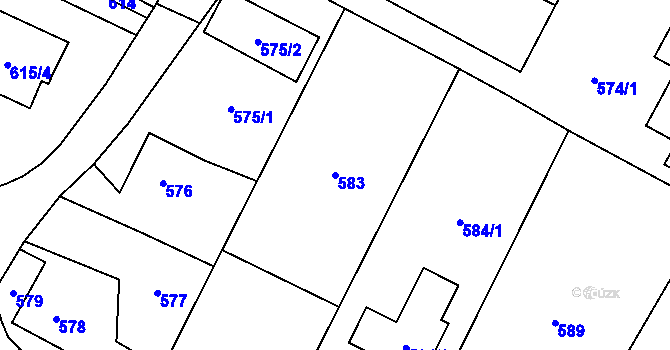 Parcela st. 583 v KÚ Výškovice u Ostravy, Katastrální mapa