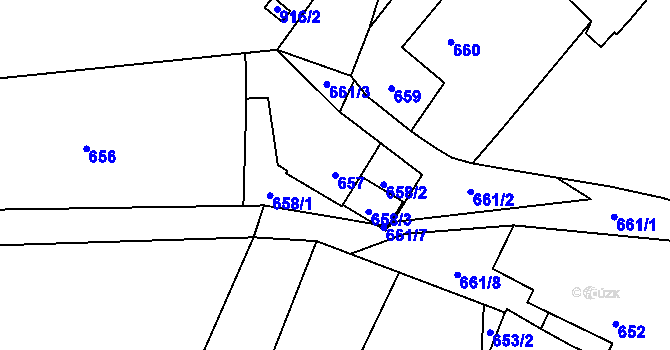 Parcela st. 657 v KÚ Výškovice u Ostravy, Katastrální mapa