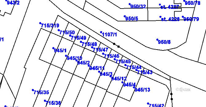 Parcela st. 715/46 v KÚ Výškovice u Ostravy, Katastrální mapa