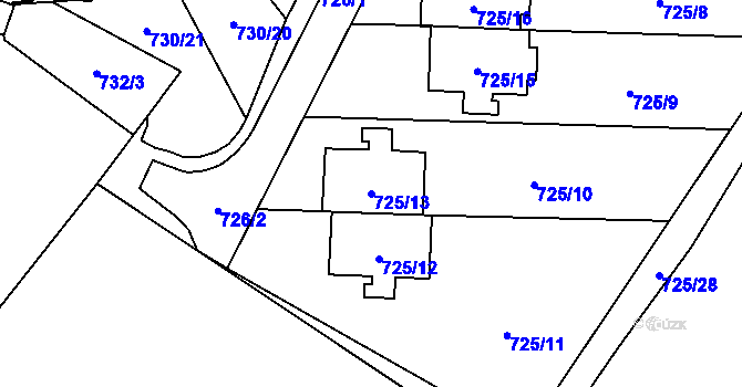 Parcela st. 725/13 v KÚ Výškovice u Ostravy, Katastrální mapa