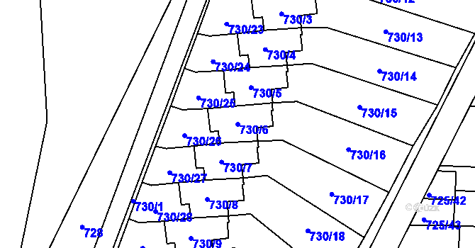 Parcela st. 730/6 v KÚ Výškovice u Ostravy, Katastrální mapa