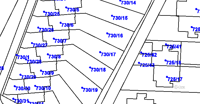 Parcela st. 730/17 v KÚ Výškovice u Ostravy, Katastrální mapa