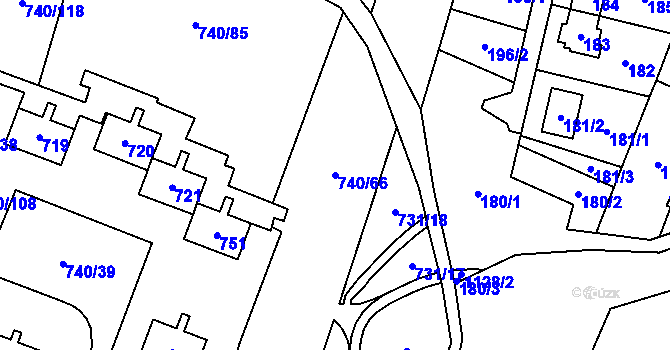 Parcela st. 740/66 v KÚ Výškovice u Ostravy, Katastrální mapa