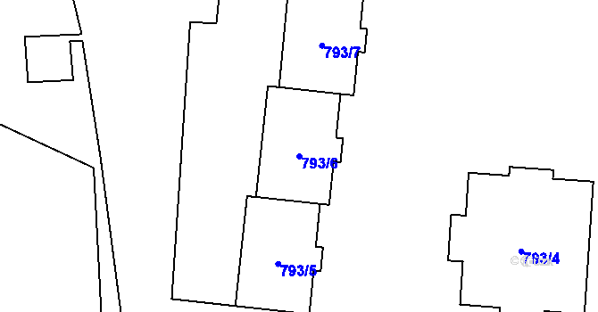 Parcela st. 793/6 v KÚ Výškovice u Ostravy, Katastrální mapa