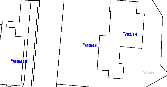 Parcela st. 793/48 v KÚ Výškovice u Ostravy, Katastrální mapa