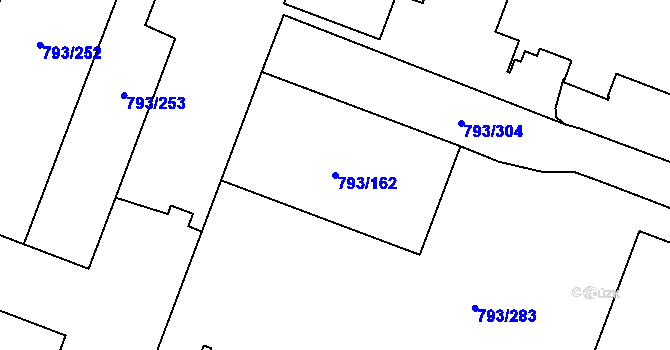 Parcela st. 793/162 v KÚ Výškovice u Ostravy, Katastrální mapa