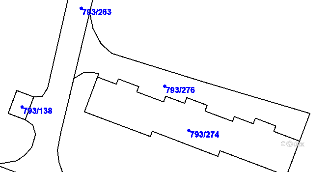 Parcela st. 793/276 v KÚ Výškovice u Ostravy, Katastrální mapa