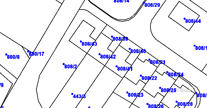 Parcela st. 808/2 v KÚ Výškovice u Ostravy, Katastrální mapa