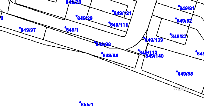 Parcela st. 849/84 v KÚ Výškovice u Ostravy, Katastrální mapa