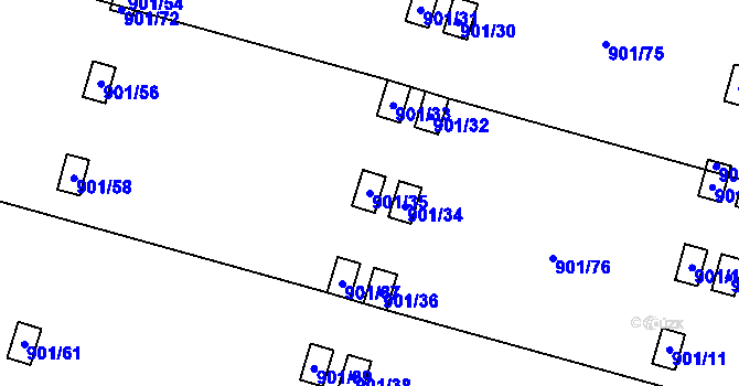 Parcela st. 901/35 v KÚ Výškovice u Ostravy, Katastrální mapa
