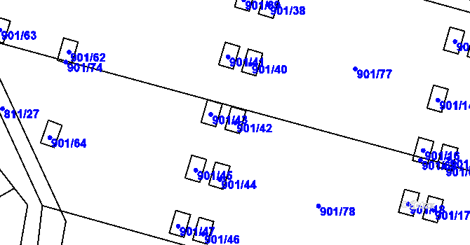Parcela st. 901/42 v KÚ Výškovice u Ostravy, Katastrální mapa