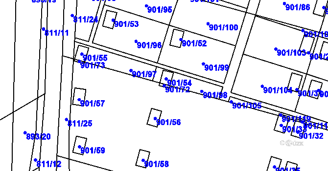 Parcela st. 901/72 v KÚ Výškovice u Ostravy, Katastrální mapa