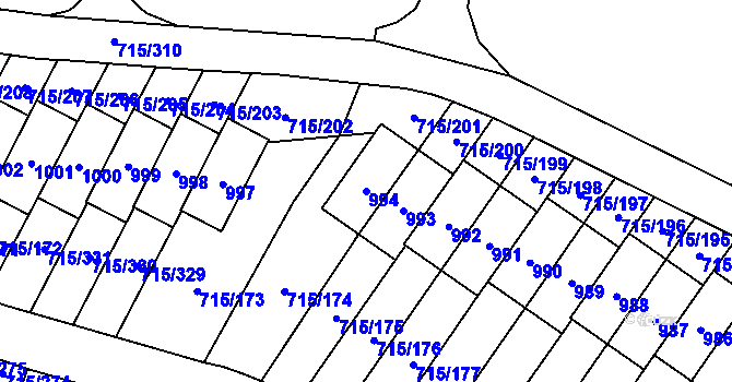 Parcela st. 994 v KÚ Výškovice u Ostravy, Katastrální mapa