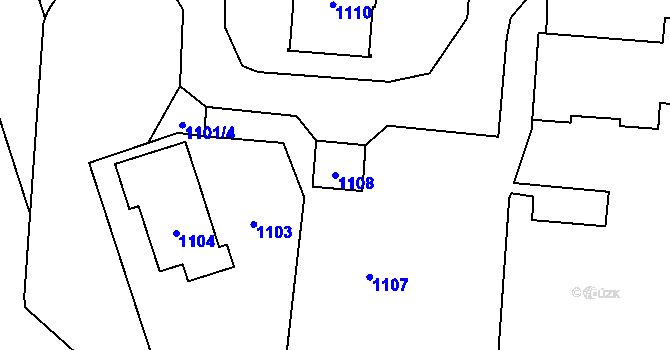 Parcela st. 1108 v KÚ Výškovice u Ostravy, Katastrální mapa