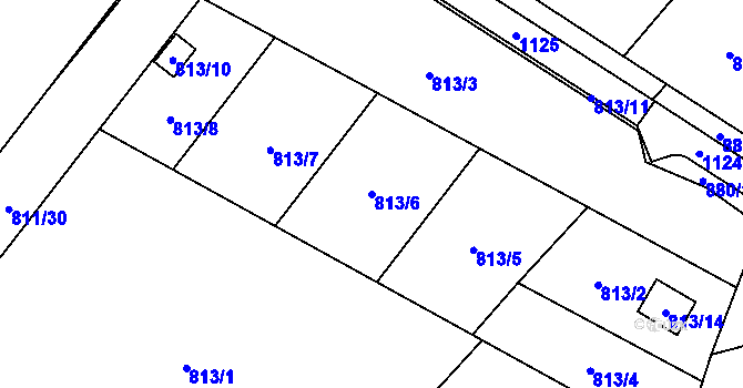 Parcela st. 813/6 v KÚ Výškovice u Ostravy, Katastrální mapa