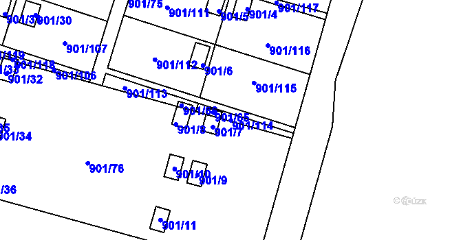 Parcela st. 901/114 v KÚ Výškovice u Ostravy, Katastrální mapa