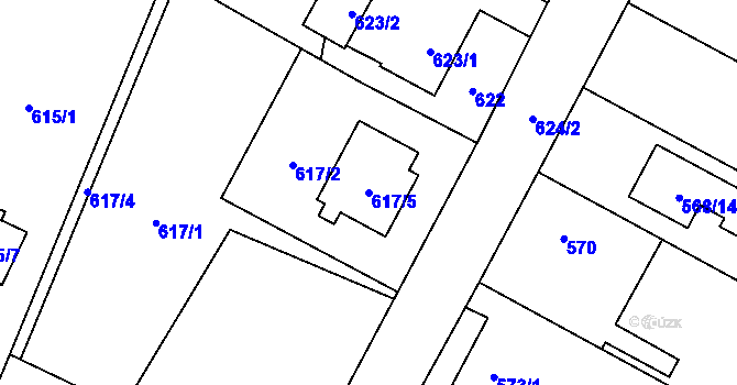 Parcela st. 617/5 v KÚ Výškovice u Ostravy, Katastrální mapa