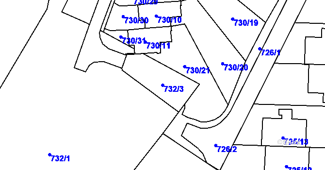 Parcela st. 732/3 v KÚ Výškovice u Ostravy, Katastrální mapa