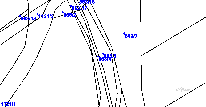 Parcela st. 863/5 v KÚ Výškovice u Ostravy, Katastrální mapa