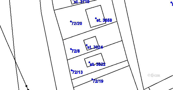Parcela st. 3024 v KÚ Staré Hamry 2, Katastrální mapa