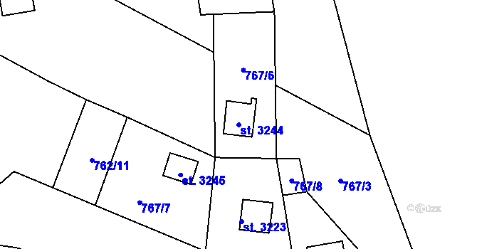Parcela st. 3244 v KÚ Staré Hamry 2, Katastrální mapa