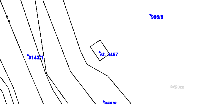 Parcela st. 3467 v KÚ Staré Hamry 2, Katastrální mapa