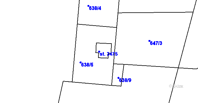 Parcela st. 3475 v KÚ Staré Hamry 2, Katastrální mapa