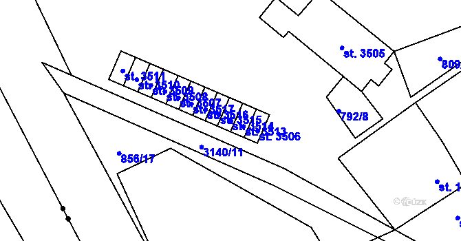 Parcela st. 3514 v KÚ Staré Hamry 2, Katastrální mapa