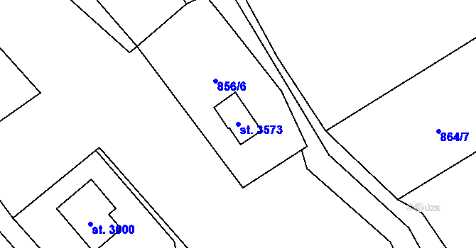 Parcela st. 3573 v KÚ Staré Hamry 2, Katastrální mapa
