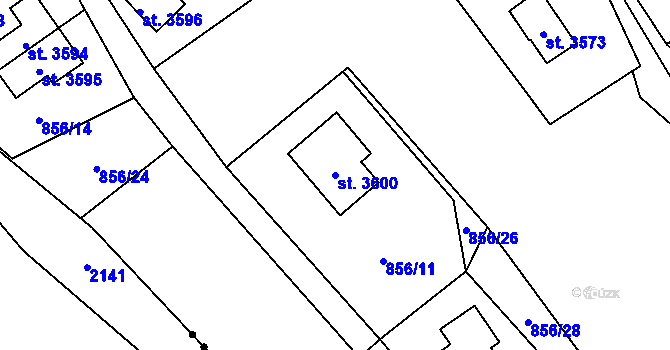 Parcela st. 3600 v KÚ Staré Hamry 2, Katastrální mapa
