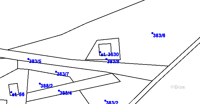 Parcela st. 3630 v KÚ Staré Hamry 2, Katastrální mapa